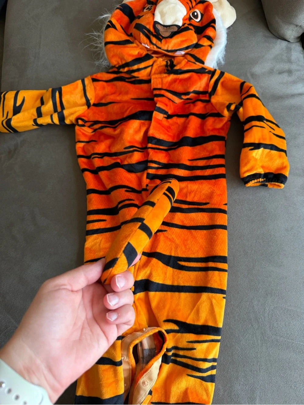 Spirit Orange, Black and Cream Plush Tiger Baby Costume 6-12 month